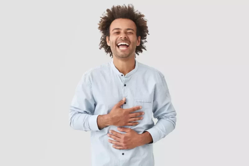 a man taking care of his gut health